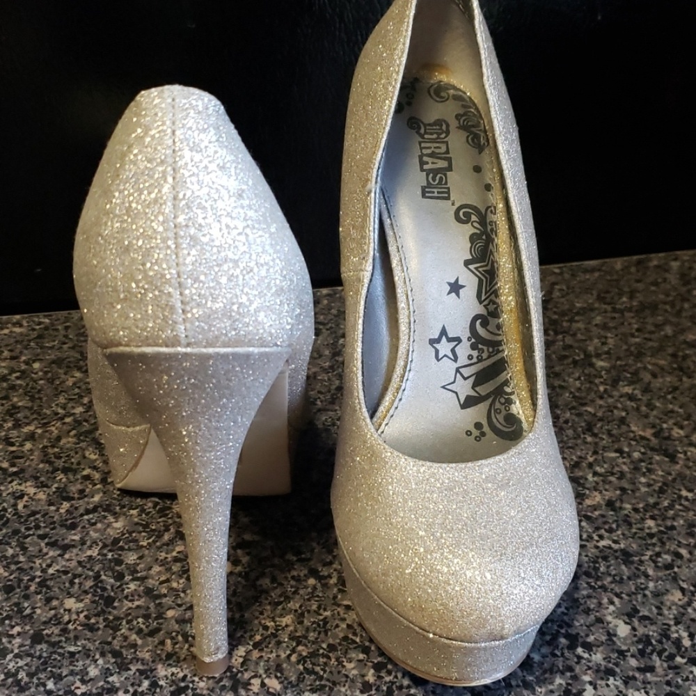 Glitter gold heels